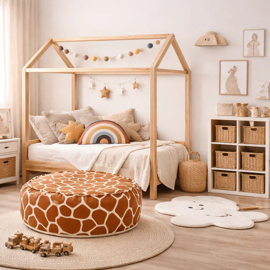 Bean Bag for Kids - Round, Giraffe