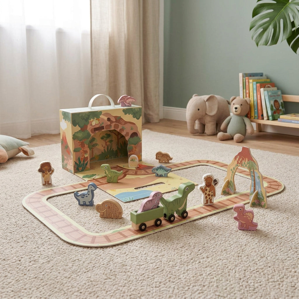 BusyKids Portable Dinosaur Play Box – foldable prehistoric play scene