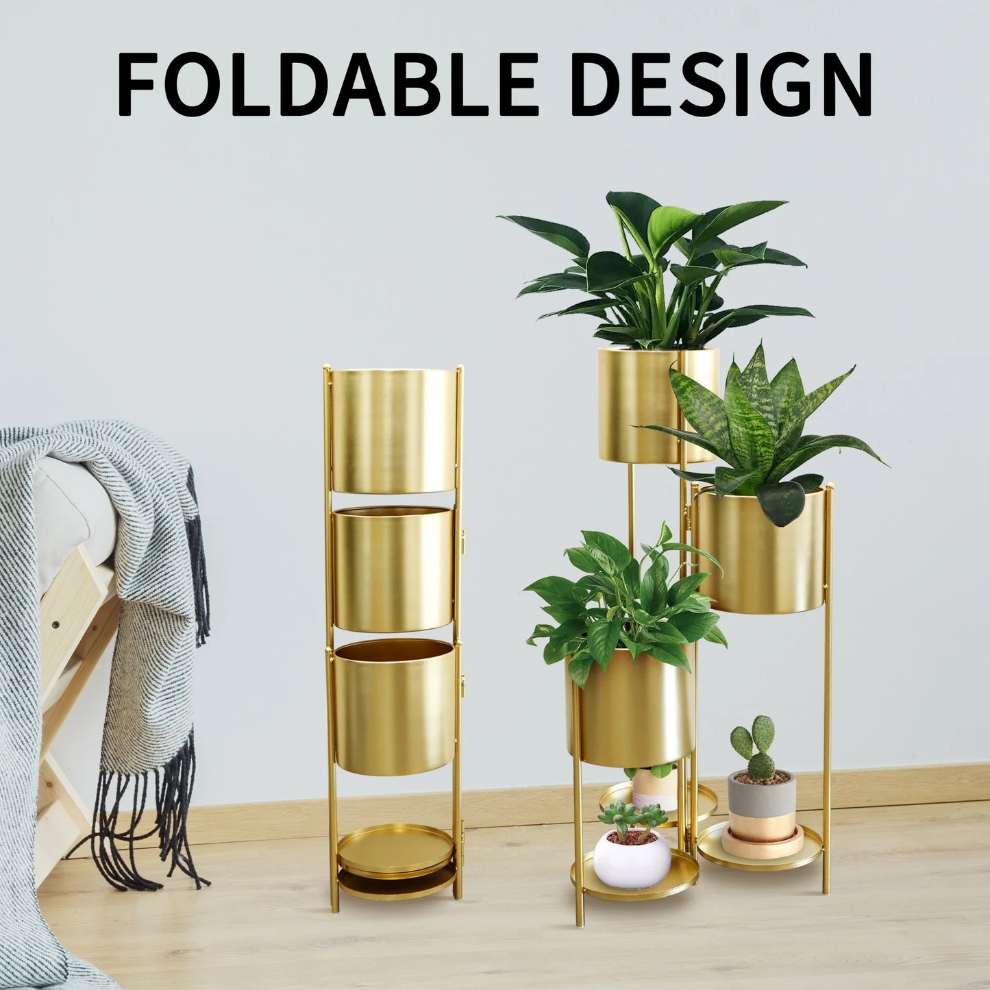 6‑Tier Metal Plant Stand – Foldable