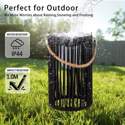 Solar Lantern Set – Black (2 pcs, 26 cm)