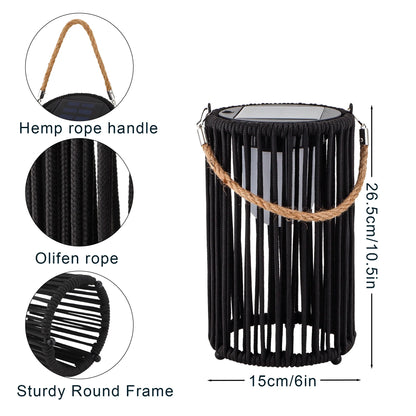 Solar Lantern Set – Black (2 pcs, 26 cm)