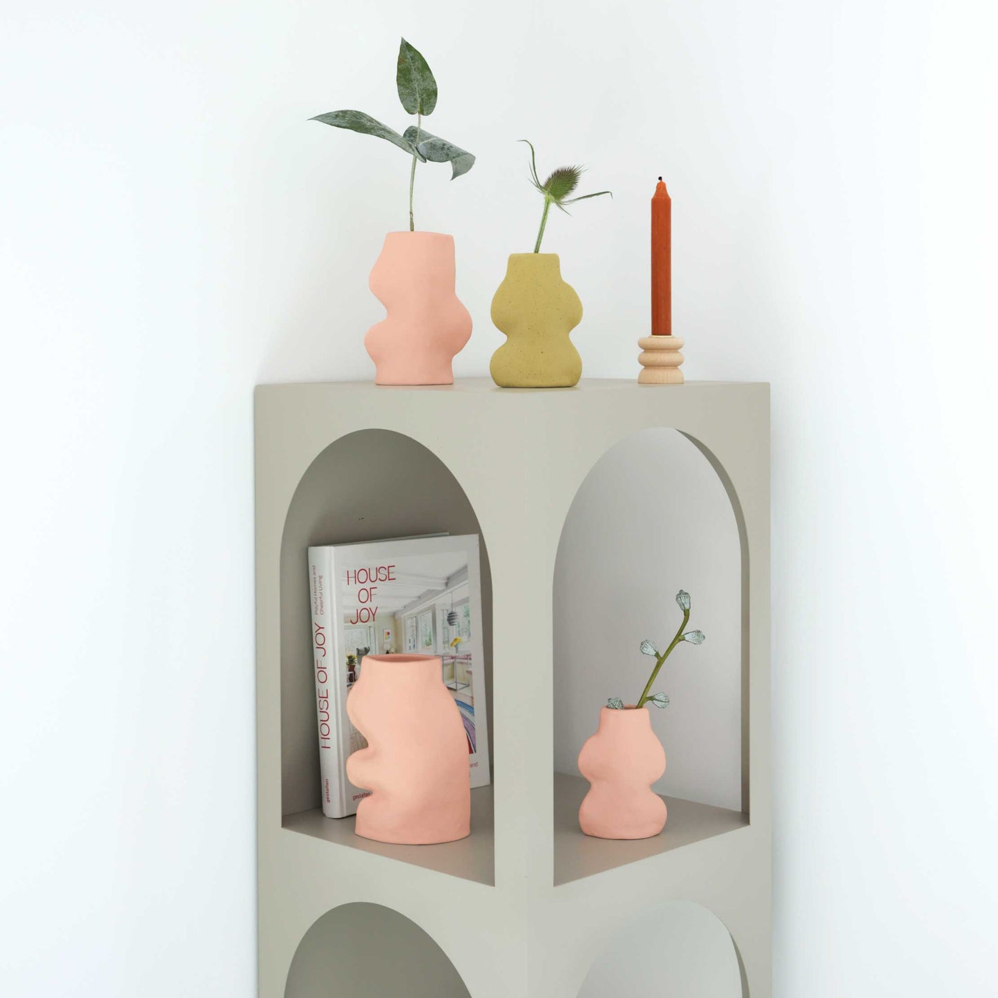 Fluxo Ceramic Vase – Medium Pink