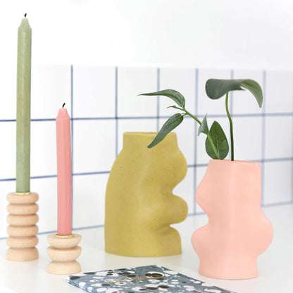 Fluxo Ceramic Vase – Medium Pink