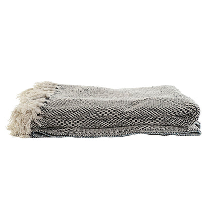 Cotton Blanket Set – Blue & Grey (2 pcs)