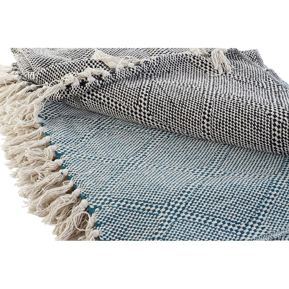 Cotton Blanket Set – Blue & Grey (2 pcs)