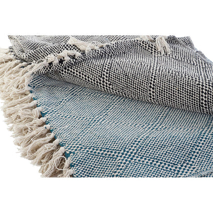 Cotton Blanket Set – Blue & Grey (2 pcs)