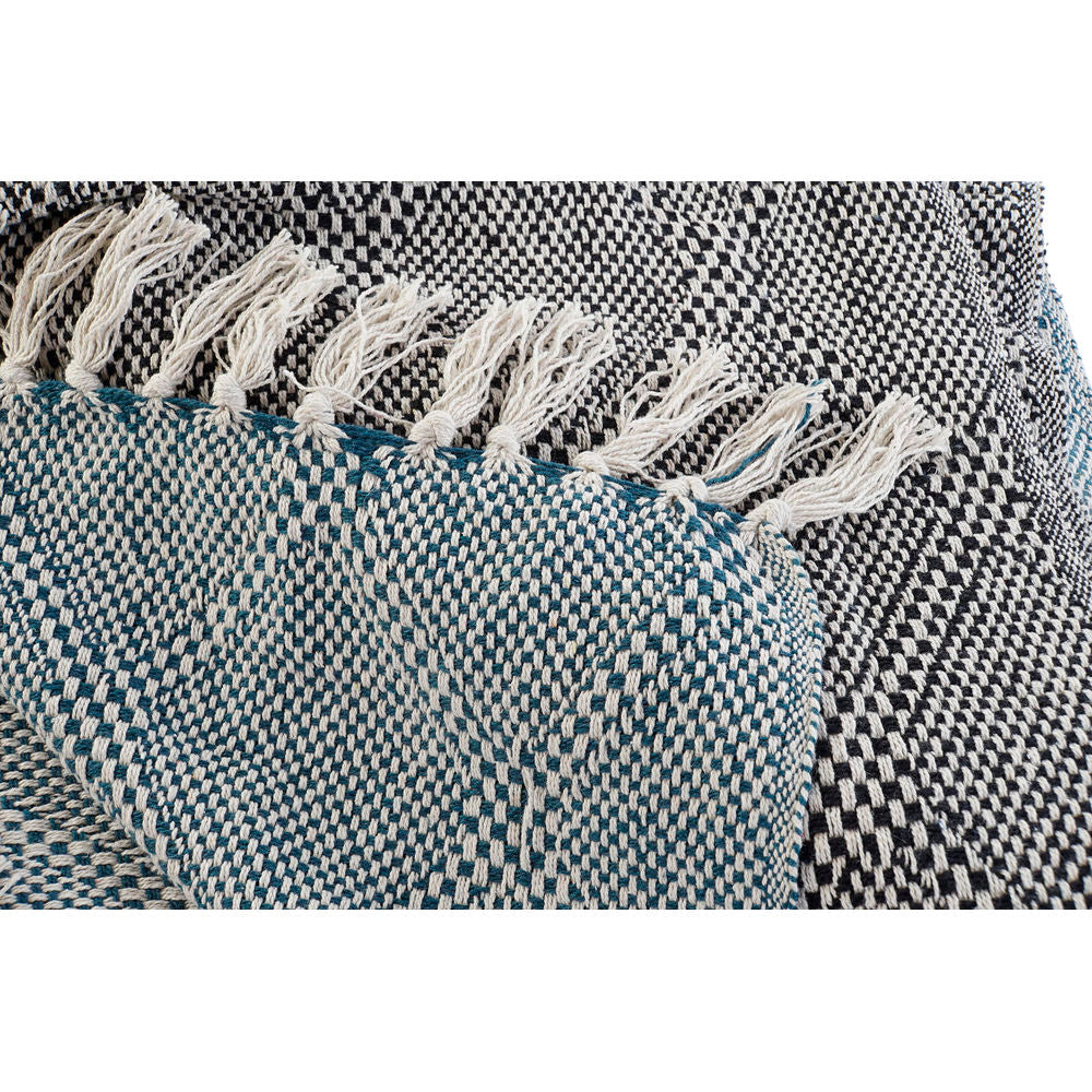 Cotton Blanket Set – Blue & Grey (2 pcs)