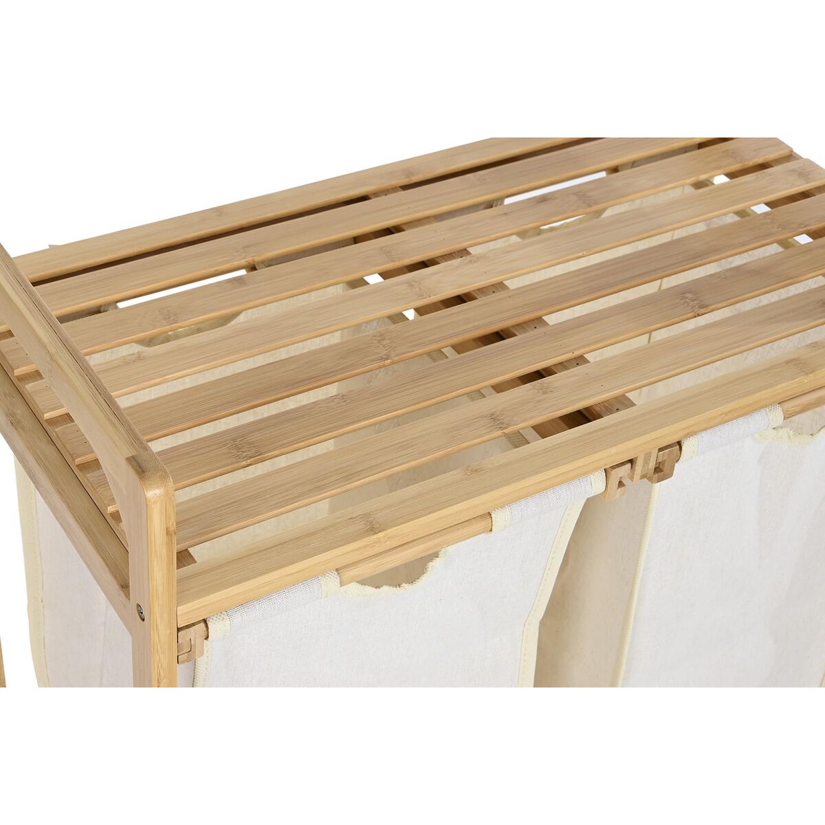Laundry Basket Set DKD Home Decor – Bamboo & Fabric (2 Units)