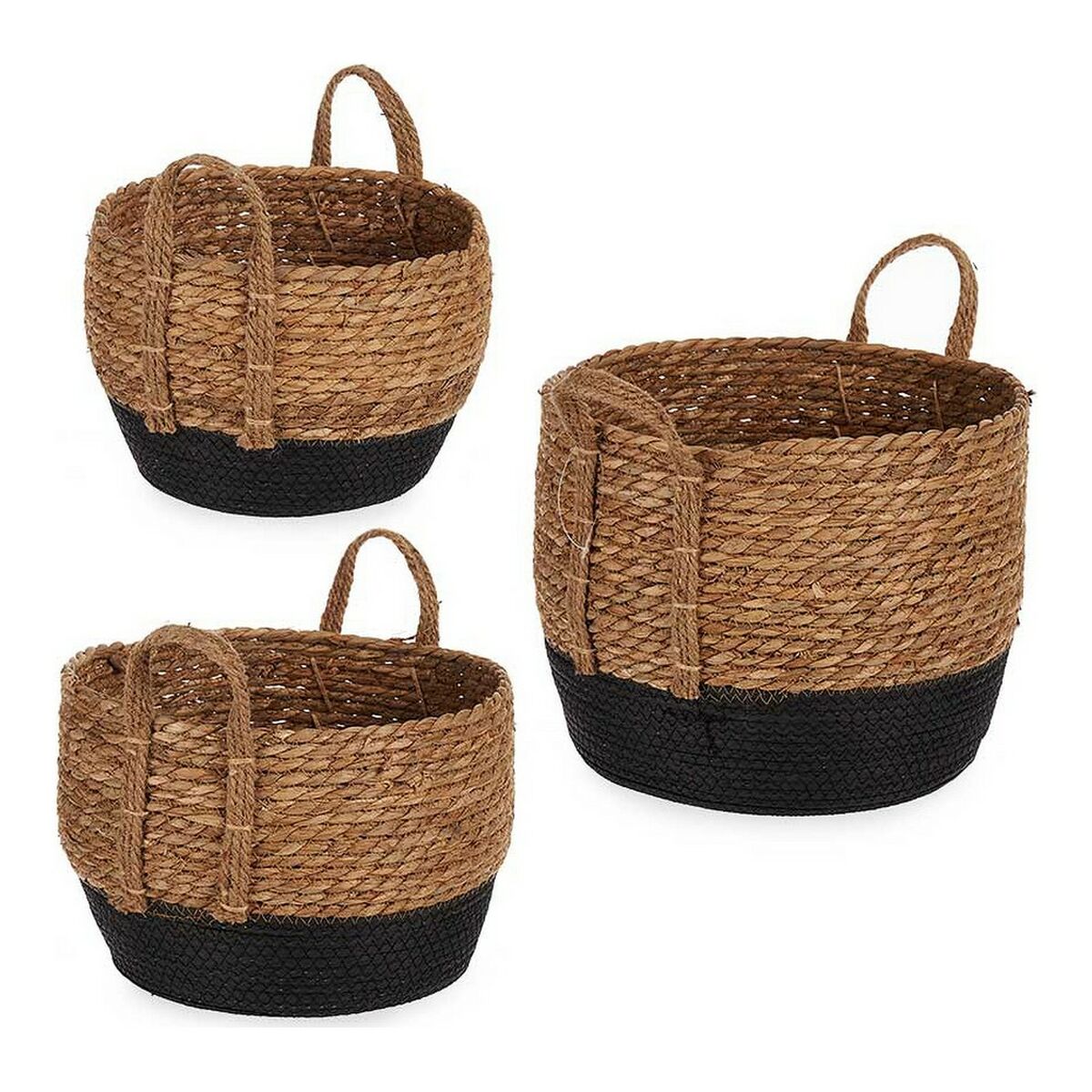 Basket Set High – Brown & Black (3 pcs)