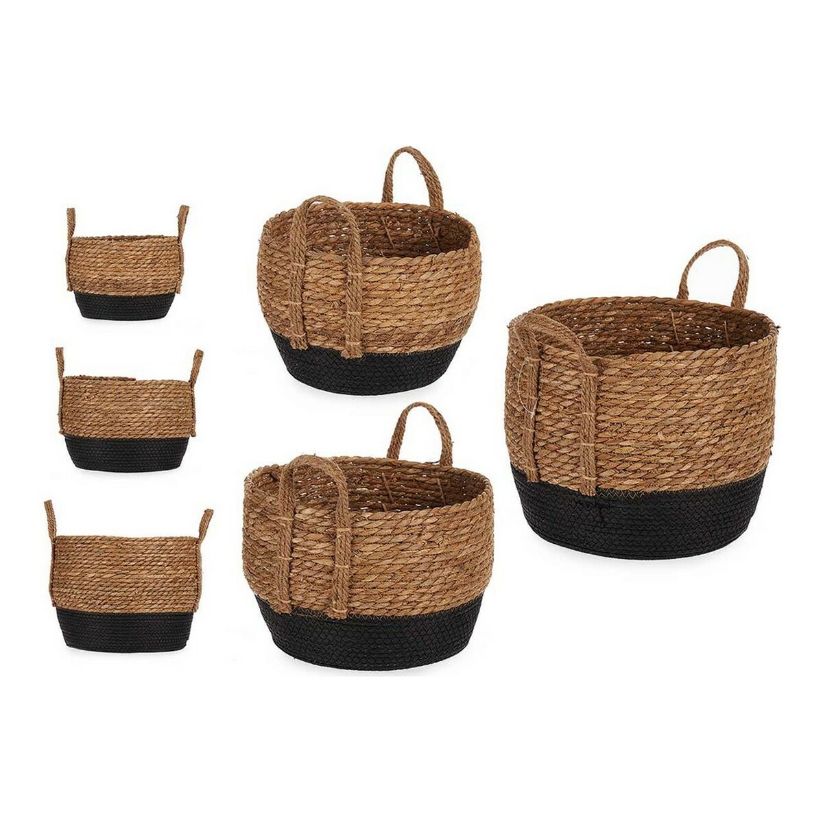 Basket Set High – Brown & Black (3 pcs)