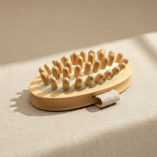 Rubber Massager with Lotus Wooden Handle