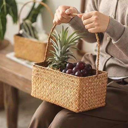 Rectangular Woven Carry Basket Organizer