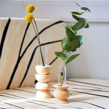 Totem Wooden Vase – Medium