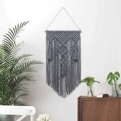 Nordic Macrame Wall Hanging – Cotton Rope Tapestry (80 × 50 cm)