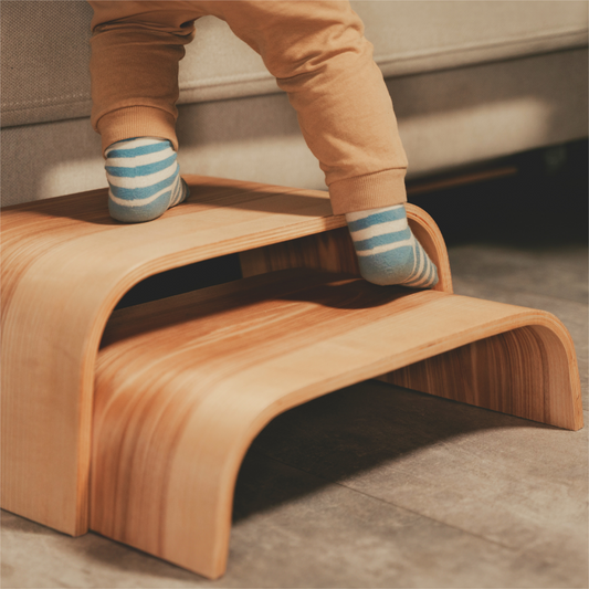 wooden step stools set adjustable for kids and adults modern design