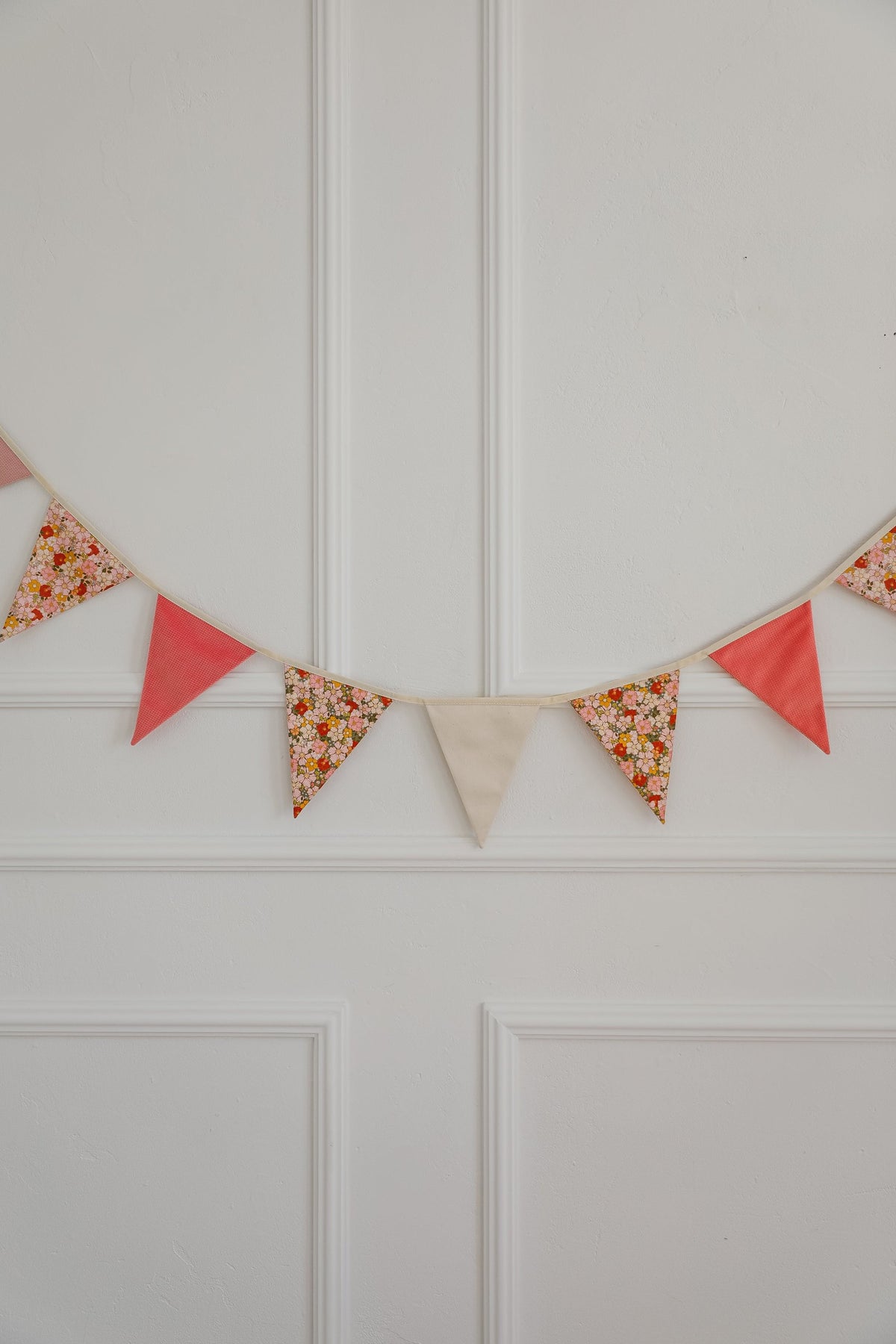 Birthday In Garden cotton and velvet garland with 9 pendants