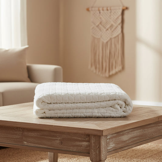 ivory blanket with arrow pattern for everyday home comfort
