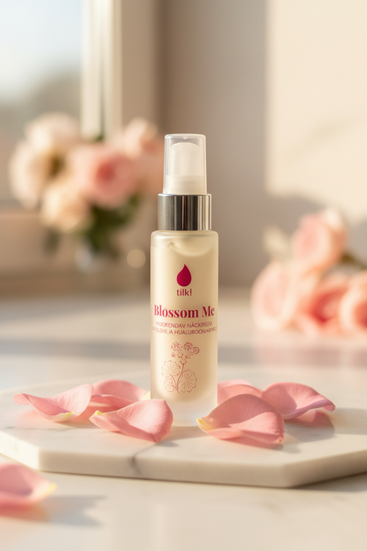natural face cream with hyaluronic acid and botanical extracts for hydration