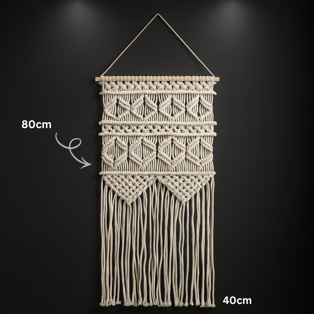 Macrame Wall Hanging – Cotton Macrame Wall Art (80 × 40 cm)