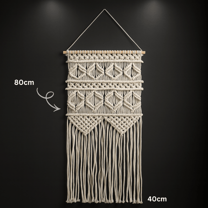 Macrame Wall Hanging – Cotton Macrame Wall Art (80 × 40 cm)
