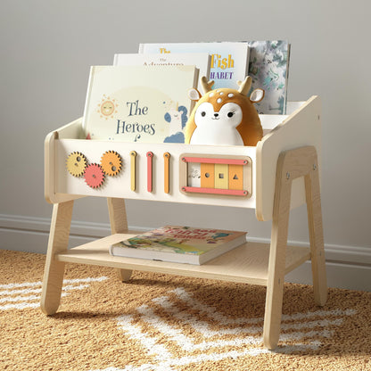BusyKids LILU 3-in-1 bookshelf, chair and bedside table with activity board