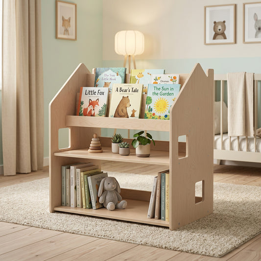 BusyKids Montessori Natura Shelf with book and toy compartments