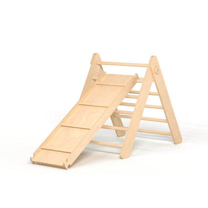 Pikler Climbing Triangle with Slide and Climbing Ramp
