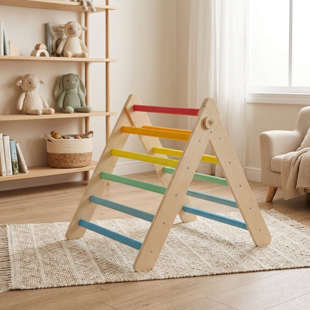 BusyKids Pikler wooden climbing triangle in multiple finishes