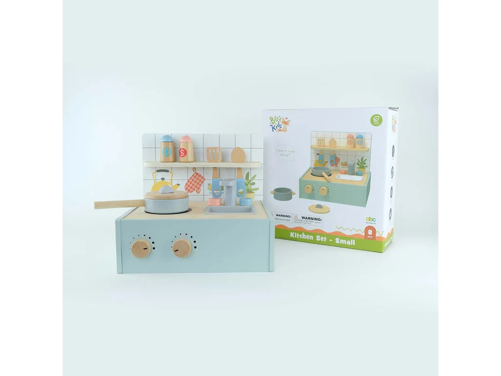 BusyKids Portable Play Kitchen – pastel suitcase-style foldable kitchen