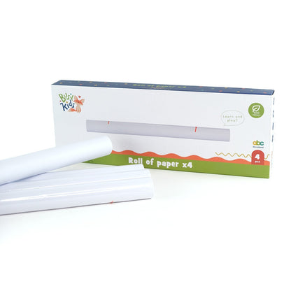 BusyKids pack of four white drawing paper rolls for art and craft