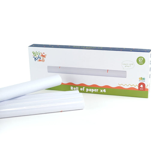 BusyKids pack of four white drawing paper rolls for art and craft