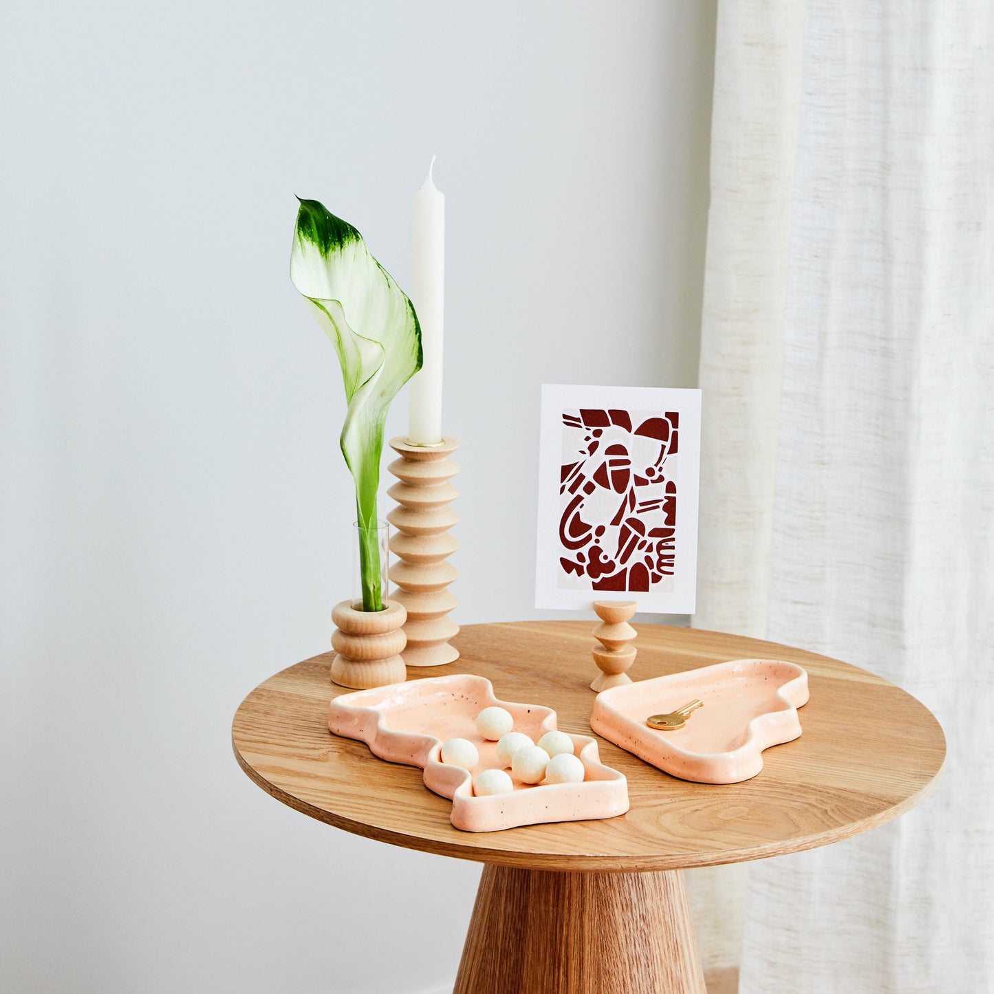 Ceramic Wave Tray – Speckled Peach (Triangle)