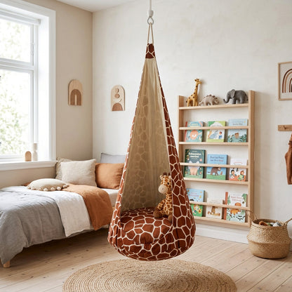 Cocoon Swing for Kids – Giraffe XXL hanging chair with cushion