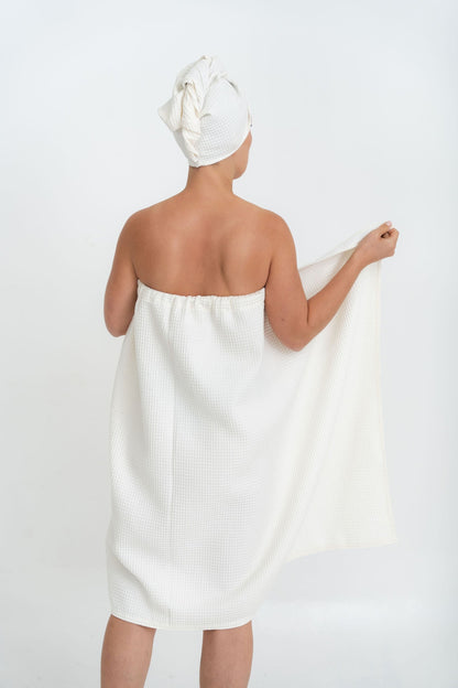 Cotton Waffle Sauna Wrap With Velcro