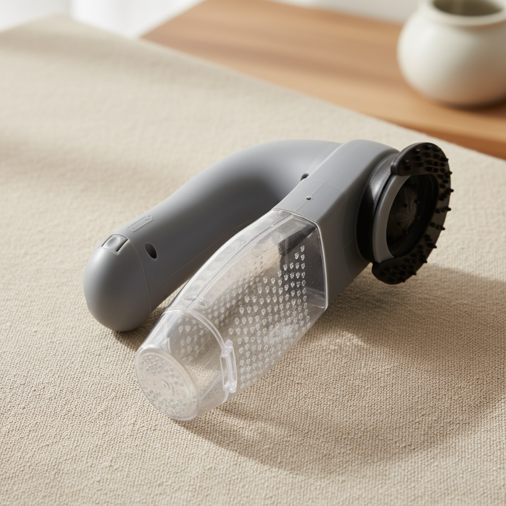 electric pet hair cleaning brush removing loose hair from dog coat
