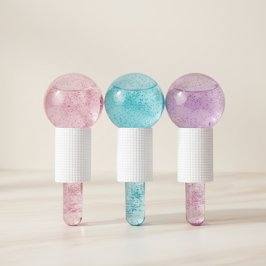 facial cooling ice globes used for skincare massage and cooling routine