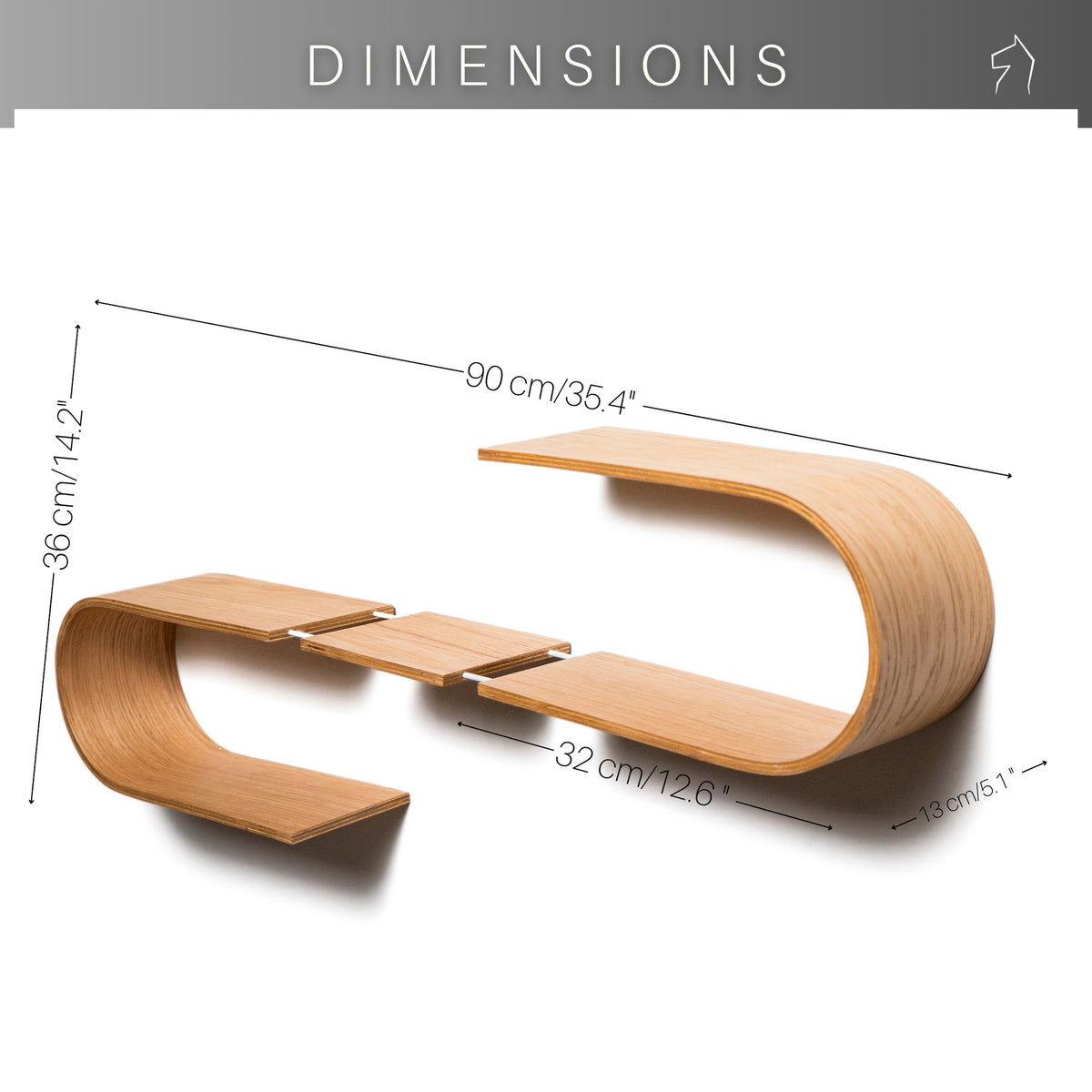 Floating Wooden Wall Shelf - Luno