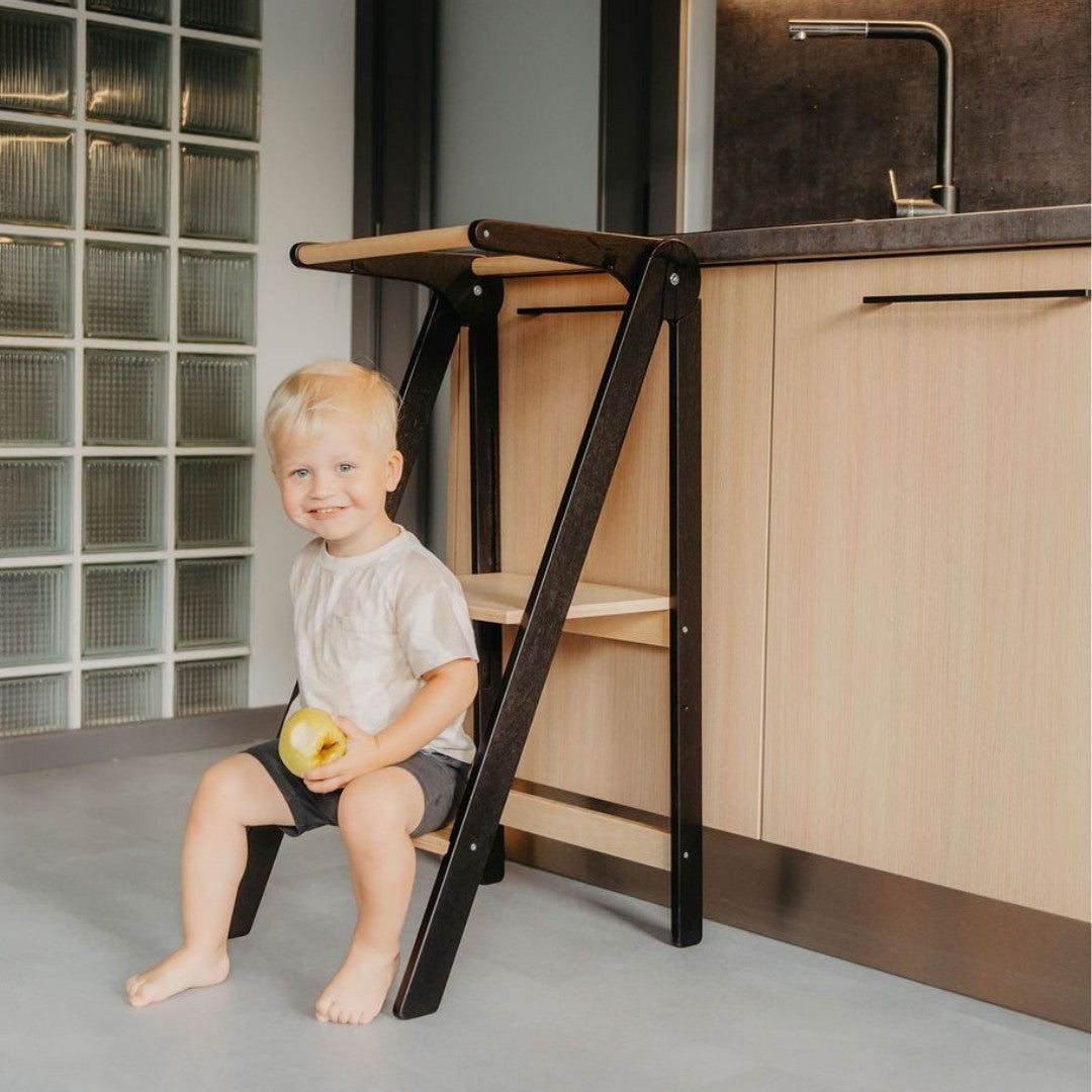 Foldable Kitchen Tower with Removable Rail made from Finnish plywood