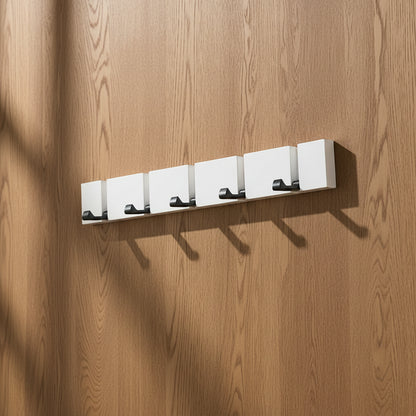 foldable wooden wall hooks in white finish for coats bags and keys