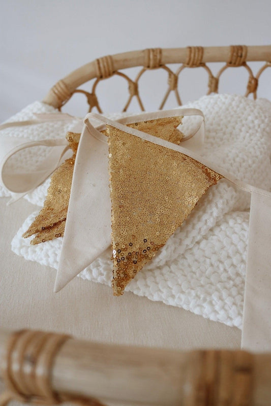 Sequin Garland - Gold and Beige