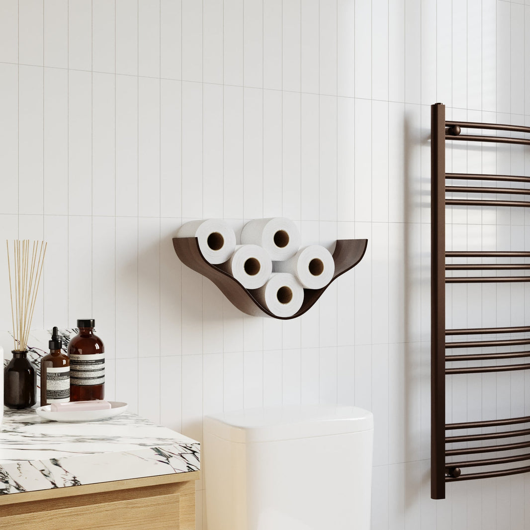Handmade Wooden Toilet Paper Holder Cloud design in Baltic birch plywood
