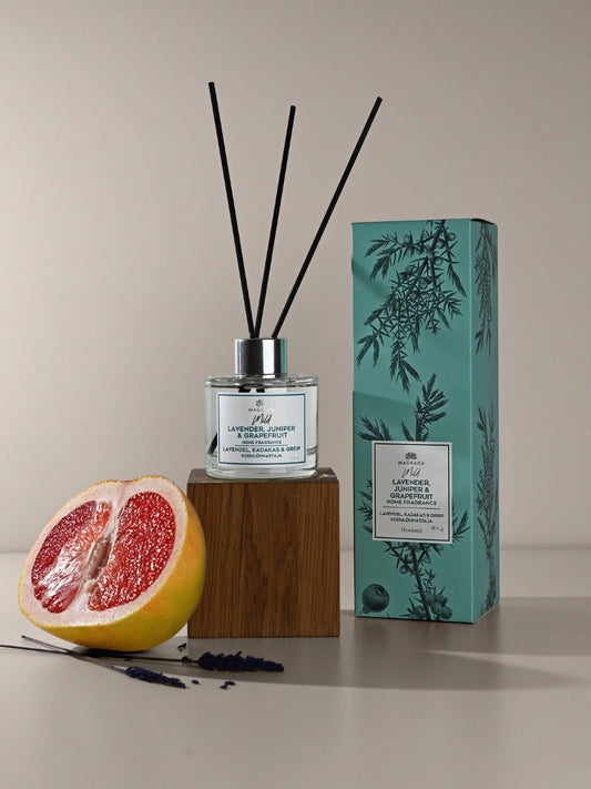home fragrance diffuser with lavender, grapefruit and juniper scent for calm indoor atmosphere