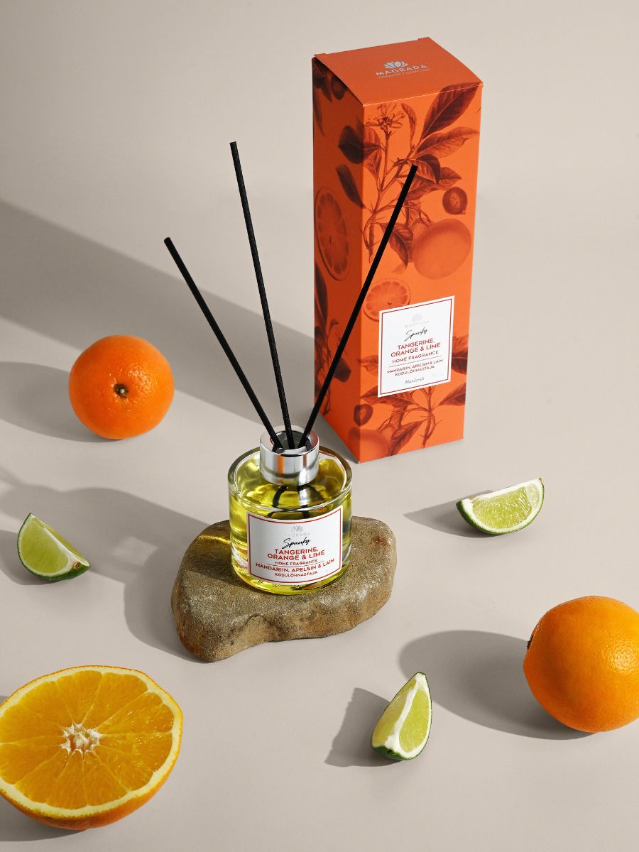 citrus home fragrance diffuser with reed sticks