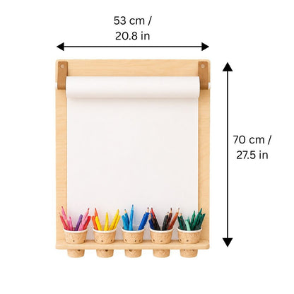 Drawing Board with Pencil Holder – With Paper Roll