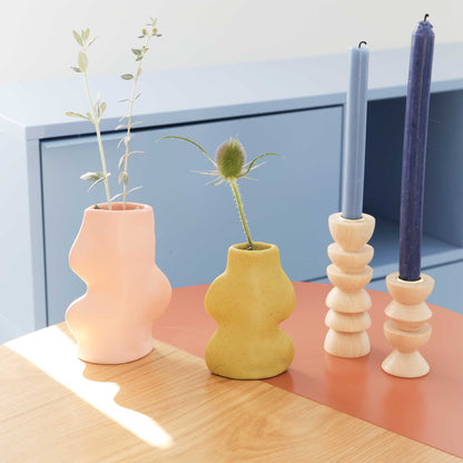Fluxo Ceramic Vase – Medium Pink