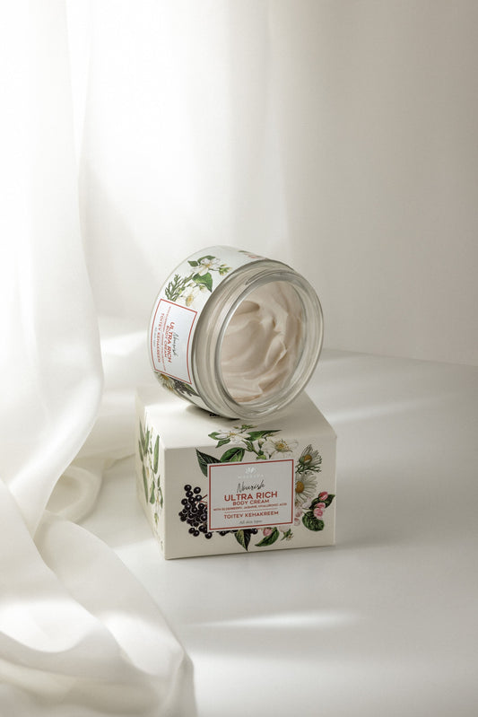 nourishing body cream with elderberry and jasmine
