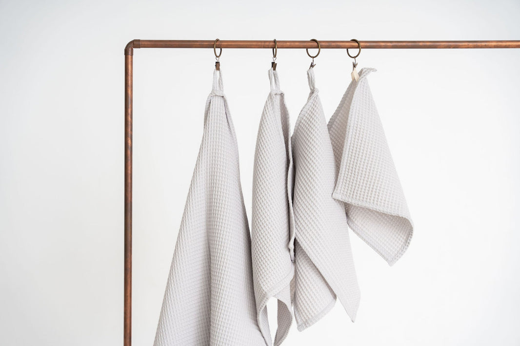 Nuss Cotton Waffle Towel – Light Grey
