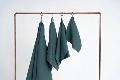 Nuss Cotton Waffle Towel – Petrol