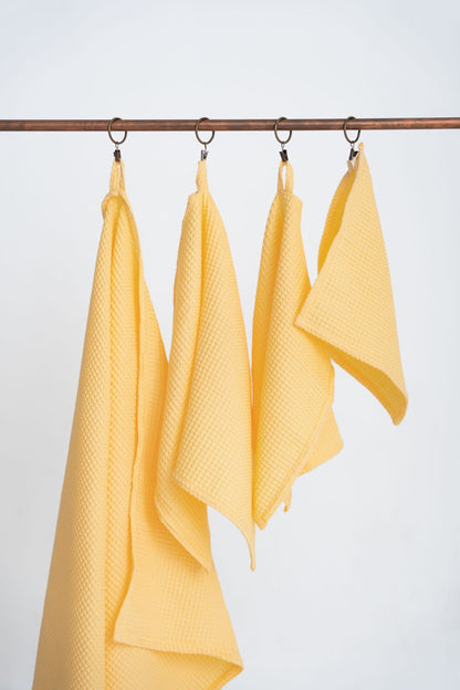 Nuss Cotton Waffle Towel – Yellow