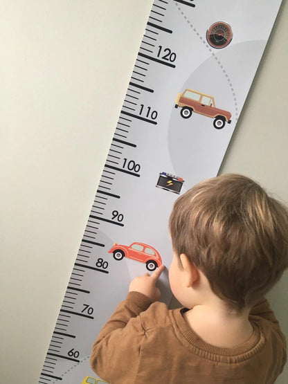 Paper Growth Chart For Kids - Retro Cars